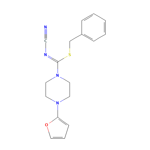 benzyl N-cyano-4-(furan-2-yl)piperazine-1-carboximidothioate (CAS: 775528-56-8) - Related Chemical Product