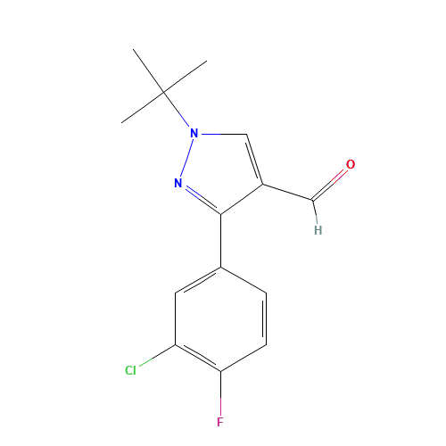 1-tert-butyl-3-(3-chloro-4-fluorophenyl)pyrazole-4-carbaldehyde (CAS: 1152873-39-6) - Related Chemical Product