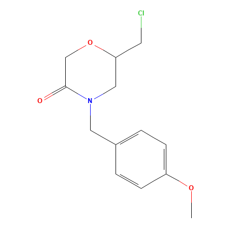 6-(chloromethyl)-4-[(4-methoxyphenyl)methyl]morpholin-3-one (CAS: 1033201-59-0) - Chemical Structure and Molecular Formula 