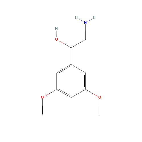 2-amino-1-(3,5-dimethoxyphenyl)ethanol (CAS: 91252-41-4) - Chemical Structure and Molecular Formula 