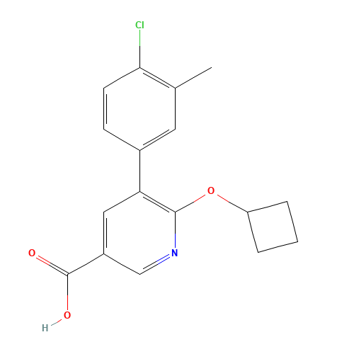 5-(4-chloro-3-methylphenyl)-6-cyclobutyloxypyridine-3-carboxylic acid (CAS: 1364678-55-6) - Related Chemical Product