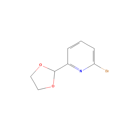 2-bromo-6-(1,3-dioxolan-2-yl)pyridine (CAS: 34199-87-6) - Chemical Structure and Molecular Formula 