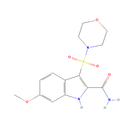 6-methoxy-3-morpholin-4-ylsulfonyl-1H-indole-2-carboxamide (CAS: 661467-80-7) - Related Chemical Product