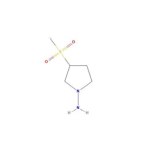 3-methylsulfonylpyrrolidin-1-amine (CAS: 935260-57-4) - Chemical Structure and Molecular Formula 