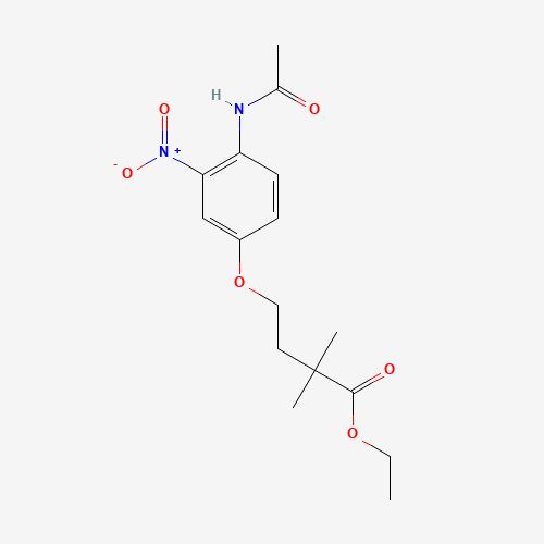 ethyl 4-(4-acetamido-3-nitrophenoxy)-2,2-dimethylbutanoate (CAS: 808747-08-2) - Related Chemical Product