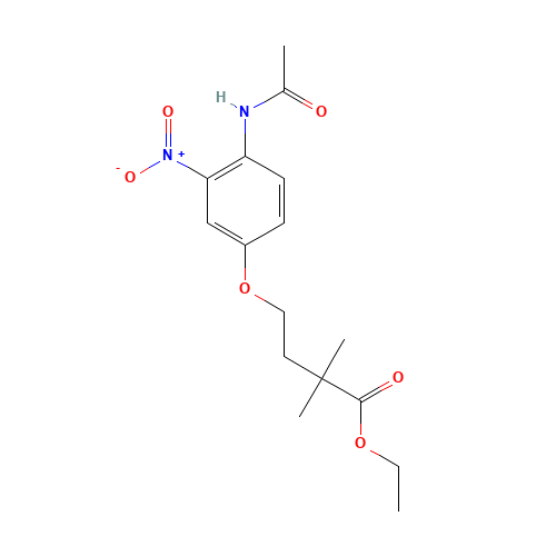 ethyl 4-(4-acetamido-3-nitrophenoxy)-2,2-dimethylbutanoate (CAS: 808747-08-2) - Related Chemical Product