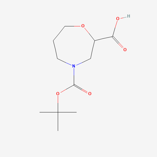 4-[(2-methylpropan-2-yl)oxycarbonyl]-1,4-oxazepane-2-carboxylic acid (CAS: 1141669-61-5) - Chemical Structure and Molecular Formula 