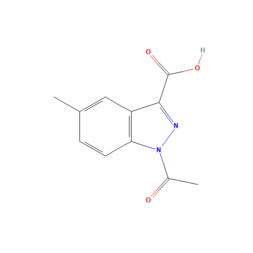 1-acetyl-5-methylindazole-3-carboxylic acid (CAS: 1404532-22-4) - Chemical Structure and Molecular Formula 