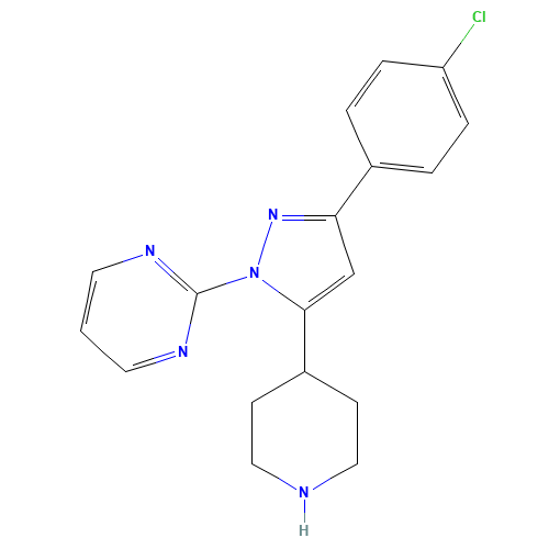 2-[3-(4-chlorophenyl)-5-piperidin-4-ylpyrazol-1-yl]pyrimidine (CAS: 1349864-00-1) - Related Chemical Product