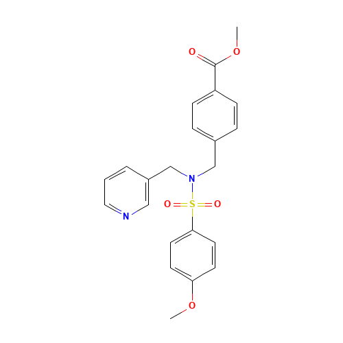 methyl 4-[[(4-methoxyphenyl)sulfonyl-(pyridin-3-ylmethyl)amino]methyl]benzoate (CAS: 1000931-00-9) - Chemical Structure and Molecular Formula 