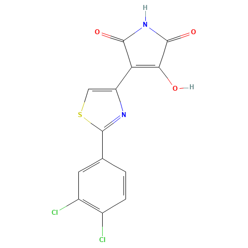 3-[2-(3,4-dichlorophenyl)-1,3-thiazol-4-yl]-4-hydroxypyrrole-2,5-dione (CAS: 78743-16-5) - Related Chemical Product