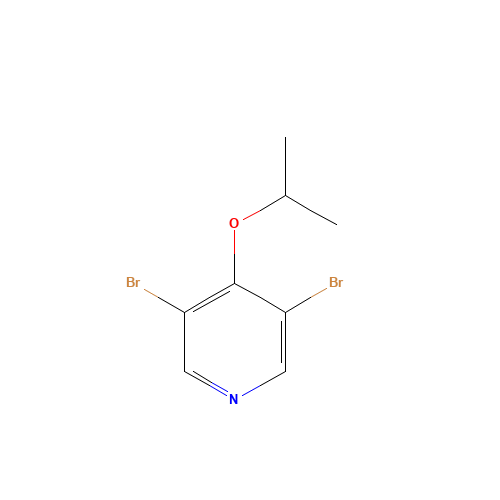 3,5-dibromo-4-propan-2-yloxypyridine (CAS: 1357094-88-2) - Chemical Structure and Molecular Formula 