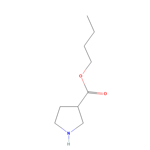 butyl pyrrolidine-3-carboxylate (CAS: 122079-54-3) - Chemical Structure and Molecular Formula 