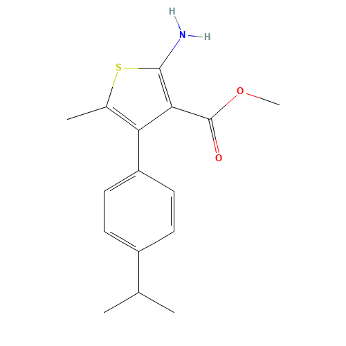 methyl 2-amino-5-methyl-4-(4-propan-2-ylphenyl)thiophene-3-carboxylate (CAS: 350990-04-4) - Related Chemical Product