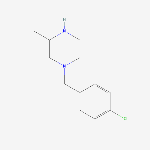 1-[(4-chlorophenyl)methyl]-3-methylpiperazine (CAS: 685535-97-1) - Chemical Structure and Molecular Formula 