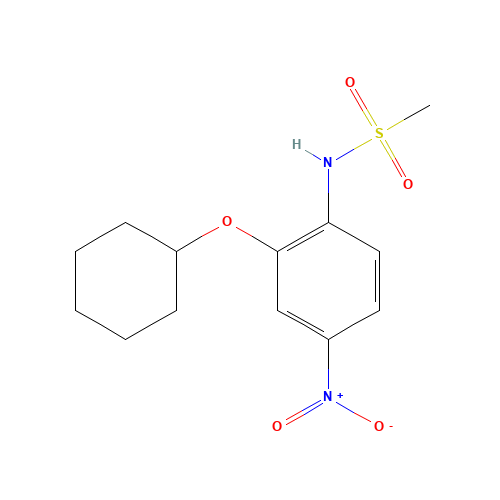 N-(2-cyclohexyloxy-4-nitrophenyl)methanesulfonamide (CAS: 123653-11-2) - Chemical Structure and Molecular Formula 