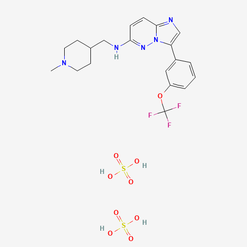 N-[(1-methylpiperidin-4-yl)methyl]-3-[3-(trifluoromethoxy)phenyl]imidazo[1,2-b]pyridazin-6-amine;sulfuric acid (CAS: 1173928-26-1) - Related Chemical Product