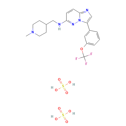 N-[(1-methylpiperidin-4-yl)methyl]-3-[3-(trifluoromethoxy)phenyl]imidazo[1,2-b]pyridazin-6-amine;sulfuric acid (CAS: 1173928-26-1) - Related Chemical Product