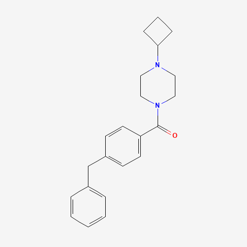 (4-benzylphenyl)-(4-cyclobutylpiperazin-1-yl)methanone (CAS: 1000405-04-8) - Chemical Structure and Molecular Formula 