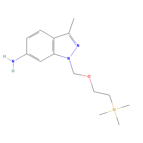 3-methyl-1-(2-trimethylsilylethoxymethyl)indazol-6-amine (CAS: 1214900-04-5) - Chemical Structure and Molecular Formula 