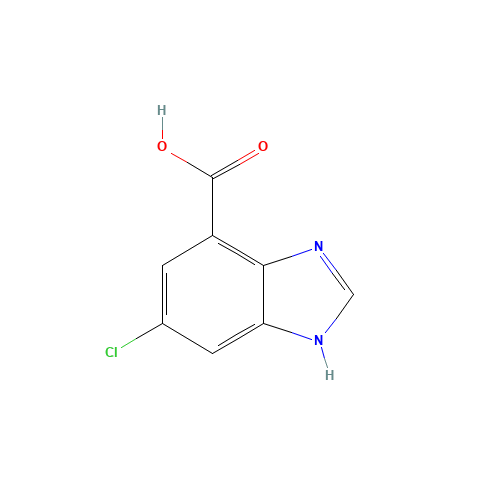 6-chloro-1H-benzimidazole-4-carboxylic acid (CAS: 180569-27-1) - Chemical Structure and Molecular Formula 