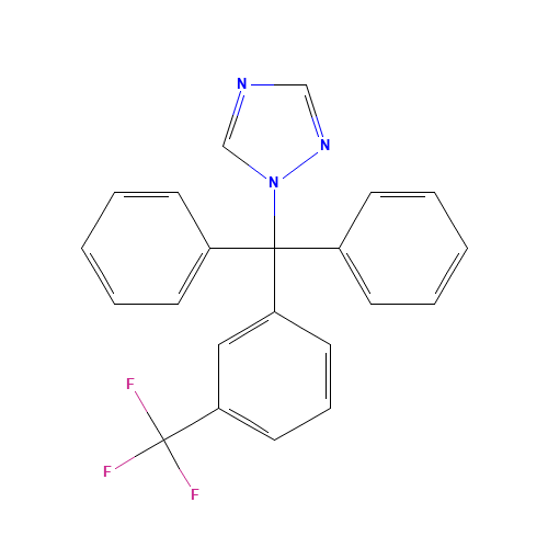 1-[diphenyl-[3-(trifluoromethyl)phenyl]methyl]-1,2,4-triazole (CAS: 31251-03-3) - Chemical Structure and Molecular Formula 