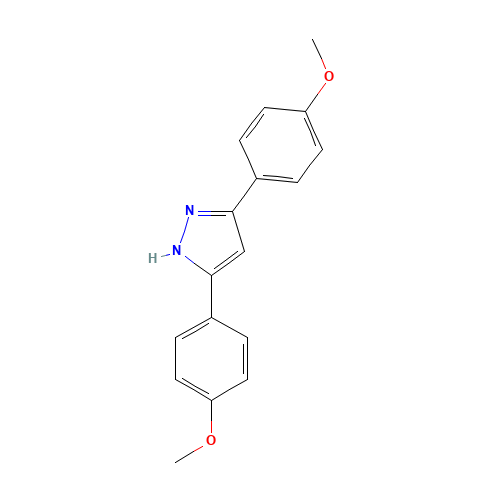 3,5-bis(4-methoxyphenyl)-1H-pyrazole (CAS: 75059-30-2) - Chemical Structure and Molecular Formula 