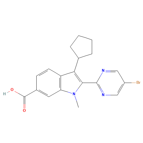 2-(5-bromopyrimidin-2-yl)-3-cyclopentyl-1-methylindole-6-carboxylic acid (CAS: 863885-94-3) - Related Chemical Product