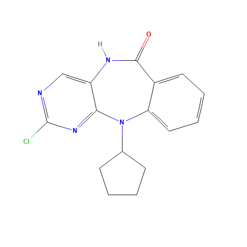 2-chloro-11-cyclopentyl-5H-pyrimido[4,5-b][1,4]benzodiazepin-6-one (CAS: 1521197-43-2) - Related Chemical Product