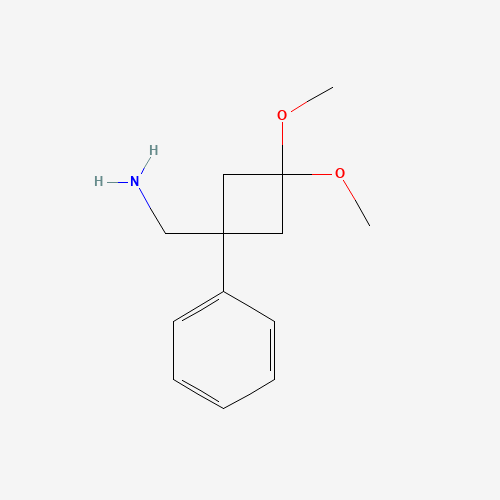 (3,3-dimethoxy-1-phenylcyclobutyl)methanamine (CAS: 1342368-60-8) - Related Chemical Product