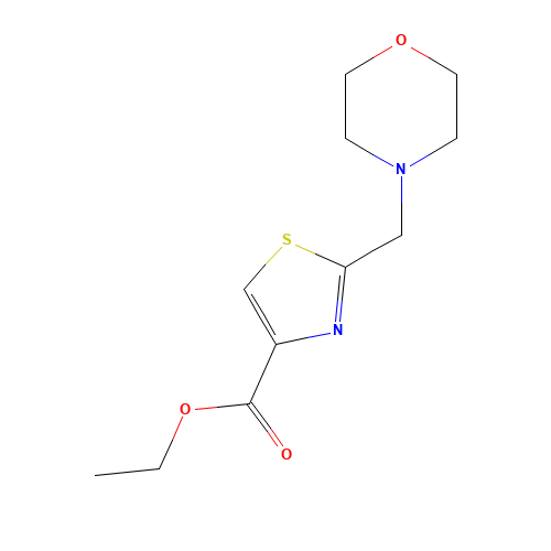 ethyl 2-(morpholin-4-ylmethyl)-1,3-thiazole-4-carboxylate (CAS: 82586-93-4) - Chemical Structure and Molecular Formula 