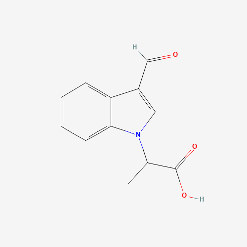 2-(3-formylindol-1-yl)propanoic acid (CAS: 166747-91-7) - Chemical Structure and Molecular Formula 