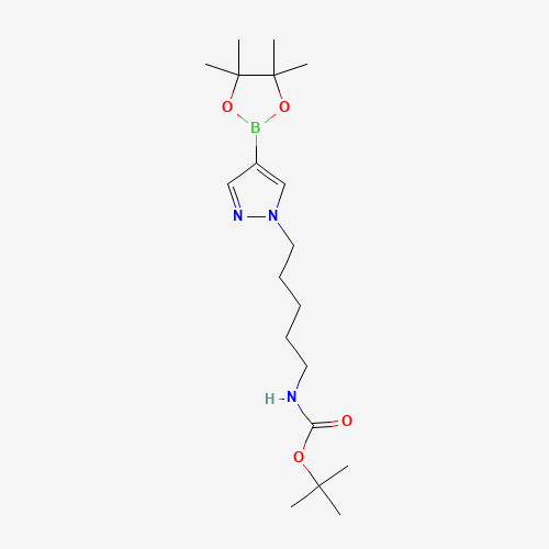 tert-butyl N-[5-[4-(4,4,5,5-tetramethyl-1,3,2-dioxaborolan-2-yl)pyrazol-1-yl]pentyl]carbamate (CAS: 1201790-45-5) - Related Chemical Product