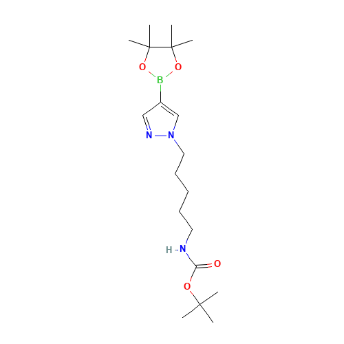 tert-butyl N-[5-[4-(4,4,5,5-tetramethyl-1,3,2-dioxaborolan-2-yl)pyrazol-1-yl]pentyl]carbamate (CAS: 1201790-45-5) - Related Chemical Product