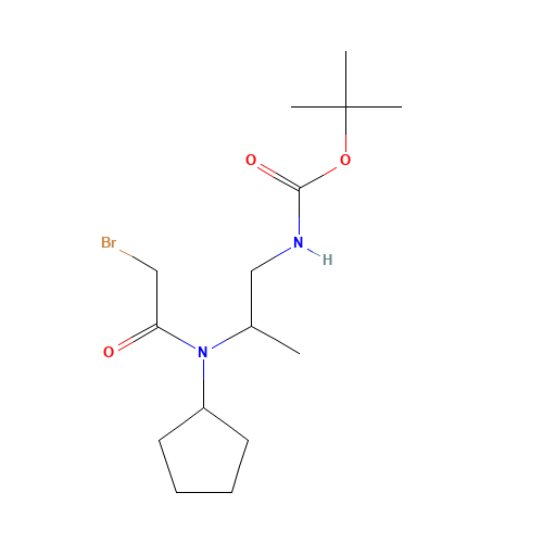 tert-butyl N-[2-[(2-bromoacetyl)-cyclopentylamino]propyl]carbamate (CAS: 1284246-31-6) - Chemical Structure and Molecular Formula 