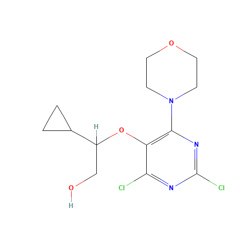 2-cyclopropyl-2-(2,4-dichloro-6-morpholin-4-ylpyrimidin-5-yl)oxyethanol (CAS: 1572048-53-3) - Related Chemical Product
