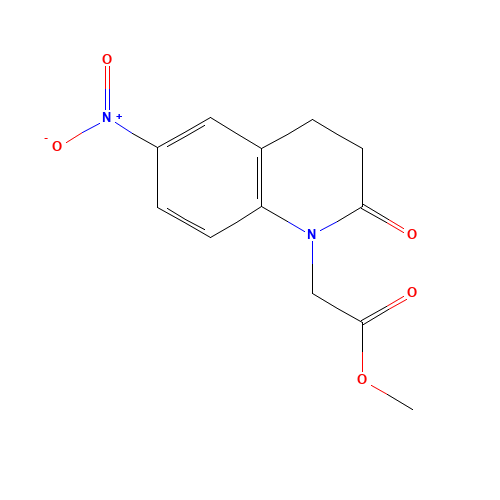 methyl 2-(6-nitro-2-oxo-3,4-dihydroquinolin-1-yl)acetate (CAS: 196204-15-6) - Chemical Structure and Molecular Formula 