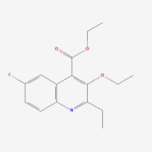 ethyl 3-ethoxy-2-ethyl-6-fluoroquinoline-4-carboxylate (CAS: 1353867-21-6) - Chemical Structure and Molecular Formula 