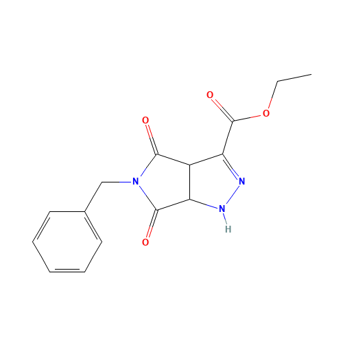 ethyl 5-benzyl-4,6-dioxo-3a,6a-dihydro-1H-pyrrolo[3,4-c]pyrazole-3-carboxylate (CAS: 134575-05-6) - Chemical Structure and Molecular Formula 