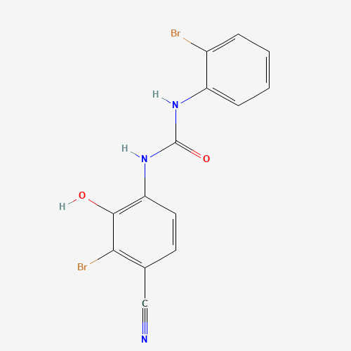 1-(3-bromo-4-cyano-2-hydroxyphenyl)-3-(2-bromophenyl)urea (CAS: 468064-37-1) - Chemical Structure and Molecular Formula 