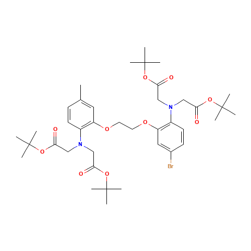 tert-butyl 2-[2-[2-[2-[bis[2-[(2-methylpropan-2-yl)oxy]-2-oxoethyl]amino]-5-bromophenoxy]ethoxy]-4-methyl-N-[2-[(2-methylpropan-2-yl)oxy]-2-oxoethyl]anilino]acetate (CAS: 125663-37-8) - Related Chemical Product