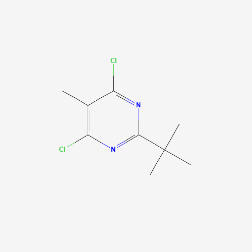 2-tert-butyl-4,6-dichloro-5-methylpyrimidine (CAS: 663194-13-6) - Chemical Structure and Molecular Formula 