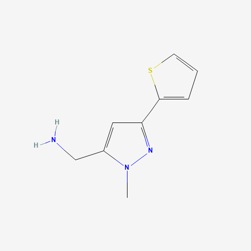 (2-methyl-5-thiophen-2-ylpyrazol-3-yl)methanamine (CAS: 898289-09-3) - Chemical Structure and Molecular Formula 