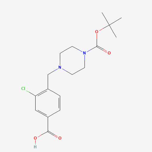 3-chloro-4-[[4-[(2-methylpropan-2-yl)oxycarbonyl]piperazin-1-yl]methyl]benzoic acid (CAS: 1446819-30-2) - Related Chemical Product