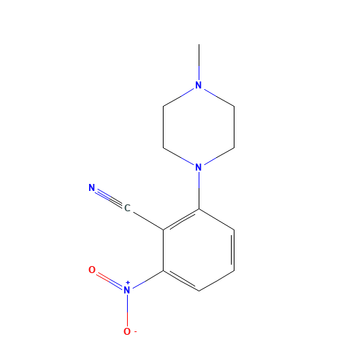 2-(4-methylpiperazin-1-yl)-6-nitrobenzonitrile (CAS: 63365-16-2) - Chemical Structure and Molecular Formula 