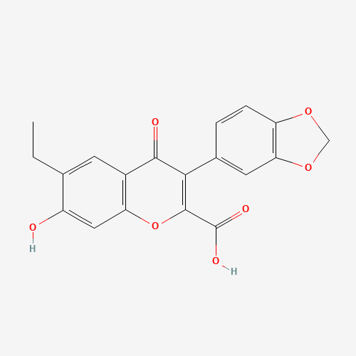 3-(1,3-benzodioxol-5-yl)-6-ethyl-7-hydroxy-4-oxochromene-2-carboxylic acid (CAS: 162665-04-5) - Related Chemical Product