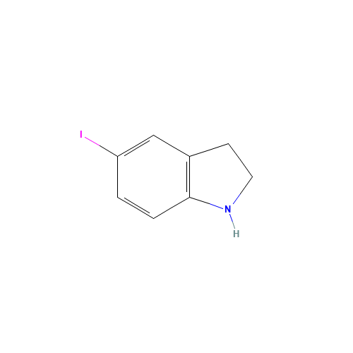 5-iodo-2,3-dihydro-1H-indole (CAS: 114144-16-0) - Chemical Structure and Molecular Formula 