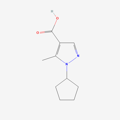 1-cyclopentyl-5-methylpyrazole-4-carboxylic acid (CAS: 1303797-58-1) - Chemical Structure and Molecular Formula 