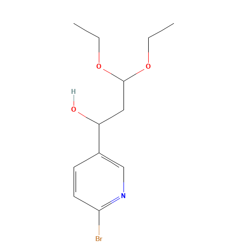 1-(6-bromopyridin-3-yl)-3,3-diethoxypropan-1-ol (CAS: 1202576-86-0) - Related Chemical Product