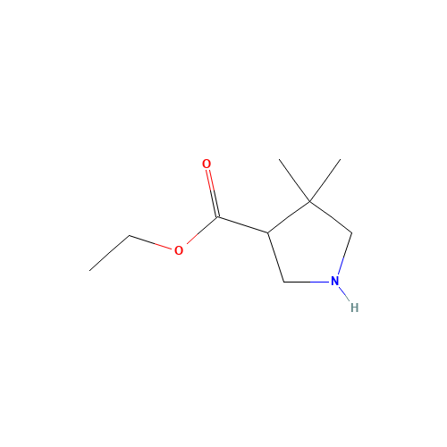 ethyl 4,4-dimethylpyrrolidine-3-carboxylate (CAS: 1245649-01-7) - Chemical Structure and Molecular Formula 